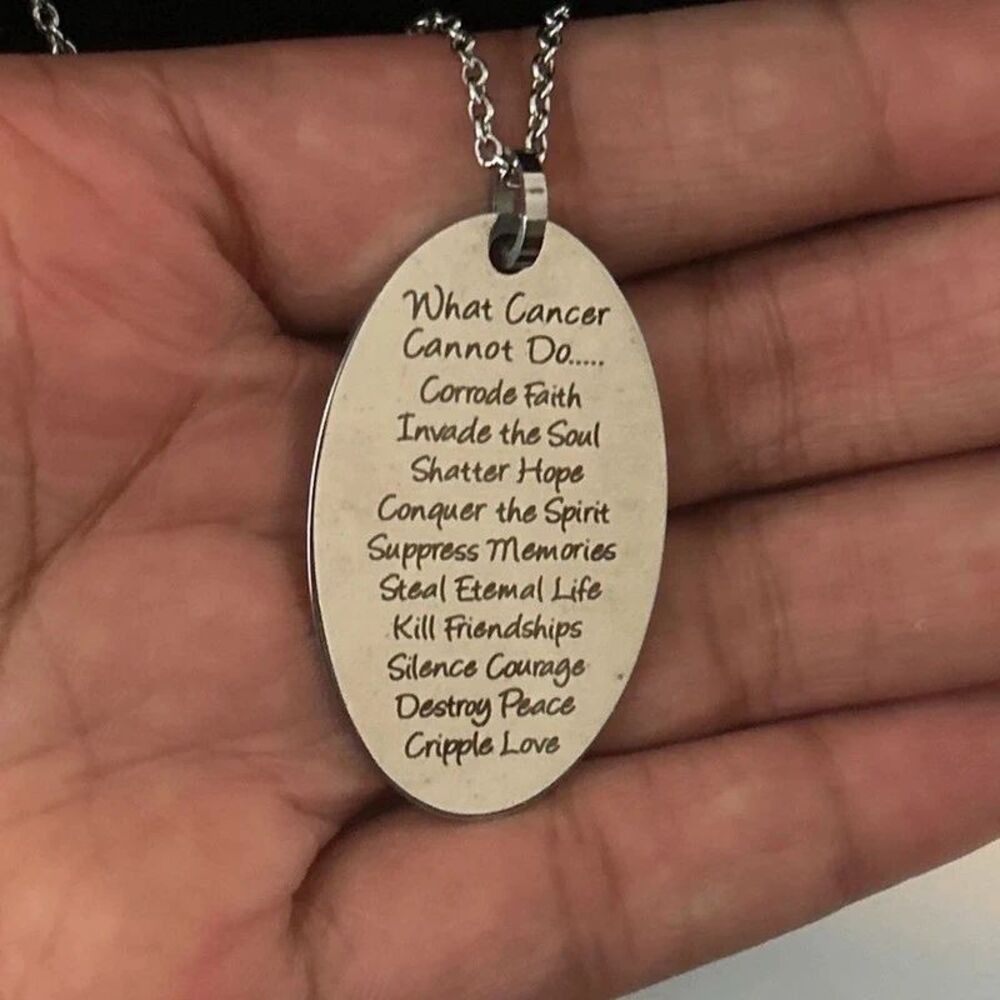 Inspirational “What Cancer Cannot Do” Pendant Necklace